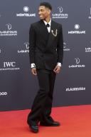 Jude Bellingham poses on the red carpet during Montblanc presents The Laureus World Sports Awards 2024 at Palacio de Cibeles in Madrid. (Photo by Nacho Lopez \/ SOPA Images\/Sipa USA