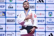 Awarding of medals, men up to 66 kg during European Senior Judo Championship, in Zagreb, Croatia, on April 25, 2024. Photo: Sanjin Strukic\/PIXSELL\/Sipa