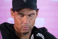 Rafael Nadal during the press conference at the Mutua Madrid Open, April 25, 2024, in Madrid