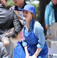 Actress\/TV Host Drew Barrymore is filming her TV show "The Drew Barrymore Show" in Central Park, NY on April 25, 2024. Photo by SIPA