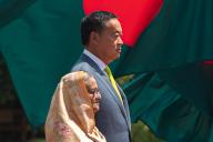 Bangladesh\'s prime minister Sheikh Hasina (L) and Thailand\'s prime minister Srettha Thavisin (R) seen during a welcoming ceremony at Government House. Bangladesh\'s prime minister Sheikh Hasina is on a six-day official visit to Thailand that aim to strengthen ties between the two nations. Sheikh Hasina is the first prime minister of Bangladesh who official visit Thailand since 2002. (Photo by Peerapon Boonyakiat \/ SOPA Images\/Sipa USA