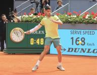 Tennisplayer Carlos Alcaraz during Masters Series Madrid in Madrid on Wednesday, 24 April 2024. Cordon
