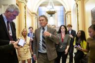 Representative Thomas Massie (R-KY) and Representative Marjorie Taylor Greene (R-GA) exit an office near the House Chamber, at the U.S. Capitol, in Washington, D.C., on Tuesday, April 30, 2024.(Graeme Sloan\/Sipa USA
