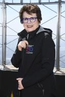 Billie Jean King attends the lighting ceremony of the Empire State Building in honor of the Women\'s Sports Foundation\'s 50th Anniversary at The Empire State Building, New York, NY, May 2, 2024. (Photo by Anthony Behar\/Sipa USA