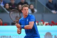 Jiri Lehecka CZE) during his quarter final round match at the Mutua Madrid Open in Madrid , Spain, on May, 2, 2024. Photo by Corinne Dubreuil\/Abaca\/Sipa
