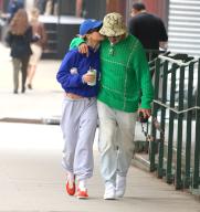 Singer Rita Ora with her husband Taika Waititi are walking on the street in Tribeca, New York on April 2, 2024. Photo by SIPA
