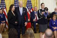 U.S. President Joe Biden presents actress Michelle Yeoh with the Presidential Medal of Freedom, the countrys highest civilian honor, during a ceremony in the East Room of the White House in Washington, DC on Friday, May 3, 2024. Several of todays recipients are Democratic Party stalwarts, and Biden himself was awarded the honor by former President Barack Obama in the final days of their administration in 2017. Photo by Jonathan Ernst\/Pool\/Sipa