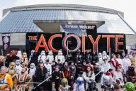 Milan, The parade on the occasion of Star Wars Day at the Arcimboldi Theatre. In the photo: The actors wearing stage costumes that reproduce those from the Star Wars film parade through the streets of the Bicocca district (Photo by Alessandro Bremec \/ ipa-agency.n\/IPA\/Sipa USA