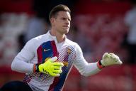 Goalkeeper Marc-Andre ter Stegen (FC Barcelona) warms up during a La Liga EA Sports match between Girona FC and FC Barcelona at Estadio Municipal de Montilivi, in Girona, ,Spain on May 4, 2024. Photo by Felipe Mondino (Photo by Felipe Mondino\/IPA Sport \/ ipa-a\/IPA\/Sipa USA