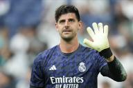 Thibaut Courtois of Real Madrid during the La Liga match between Real Madrid and Cadiz CF played at Santiago Bernabeu Stadium on May 4, 2024 in Madrid, Spain. (Photo by Cesar Cebolla \/ pressinphoto \/ Sipa USA)PHOTO