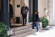 Milan, Celebrity Sightings - Giuseppe Marotta arrives at Hotel Palazzo Parigi for lunch. In the photo: The CEO of FC Internazionale Beppe Marotta and his wife Cristina (Photo by Alessandro Bremec \/ ipa-agency.n\/IPA\/Sipa USA