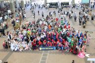 Cosplayers from Japan and abroad gathered to participate in Osaka Comic Con for a commemorative photo. "Osaka Comic Con 2024" May 3rd to 5th, 2024. The venue is INTEX Osaka. Osaka, Japan - 03 May 2024. Kazuki Oishi\/Sipa