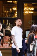 Milan, Celebrity sightings - Lazio captain Ciro Immobile and wife Jessica Melena go shopping in Via Monte Napoleone. In the photo: Ciro Immobile and Jessica Melena walk through the streets of the centre (Photo by Alessandro Bremec \/ ipa-agency.n\/IPA\/Sipa USA