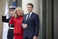 France\'s President Emmanuel Macron and his wife Brigitte Macron welcome the Chinese President Xi Jinping and the Chinese First Lady Peng Liyuan, during the Chinese president\'s two-day state visit, at The Elysee Presidential Palace in Paris, on May 6, 2024.Photo by Eliot Blondet\/Abaca\/Sipa