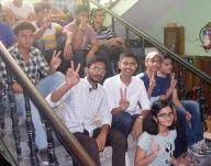 PATNA, INDIA - MAY 6: Students celebrate after declaring ICSE Board Class 10th & 12th results at Lohia Nagar Mount Carmel School on May 6, 2024 in Patna, India. (Photo by Santosh Kumar\/Hindustan Times\/Sipa USA