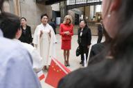 Brigitte Macron and the wife of the Chinese President Peng Liyuan visited the Orsay Museum with the president of the museum Sylvain Amic, in Paris on 6 May 2024, on the occasion of the State Visit of Chinese President XI Jinping to Paris. Paris, on May 06, 2024. Photo by Isa Harsin\/Pool\/Abaca\/Sipa