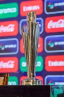 ICC Women\'s T20 World Cup 2024 trophy seen on display during a press conference at the Pan Pacific Sonargaon, Dhaka. The 2024 ICC Women\'s T20 World Cup is scheduled to be the ninth edition of ICC Women\'s T20 World Cup tournament. It is scheduled to be hosted in Bangladesh from 3 to 20 October 2024. Australia are the defending champions having defeated South Africa in final of the previous edition. (Photo by Sazzad Hossain \/ SOPA Images\/Sipa USA