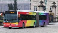 Illustration picture shows a bus of Brussels\' public transport company STIB-MIVB, painted in rainbow colours, in Brussels, Tuesday 07 May 2024. Ahead of this month\'s \'Brussels Pride\' parade, a manifestation of lesbian, gay, bisexual and transgender oriented people, STIB-MIVB has decided to cover on of its busses with the colors of the rainbow, as a reference to the LGBTQI+ community. BELGA PHOTO BENOIT DOPPAGNE (Photo by BENOIT DOPPAGNE\/Belga\/Sipa USA