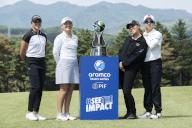 8 May 2024 - Goyang, South Korea : (L to R) Pauline Roussin-Bouchard from French, Bronte Law from England, Danielle Kang of U.S.A, Kim Hyo-joo of South Korea, photocall for the media before their press conference of the Ladies Europian Tour (LET) Aramco Team Series 2024 at New Korea C.C in Goyang, North of Seoul, South Korea on May 8, 2024. (Photo by Lee Young-ho/Sipa USA