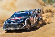 Elfyn EVANS curving the Toyota GR Yaris Rally1 HYBRID n.33 and spreading a lot of dust and stones (Jose Salgueiro/SPP) (Photo by Jose Salgueiro/SPP/Sipa USA