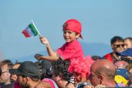 Little fans during Tappa 9 - Avezzano-Napoli - Giro d\'Italia 2024 during Stage 9 - Avezzano-Napoli, Giro d\'Italia race in Napoli, Italy, May 12 2024 (Photo by Andrea Amato\/IPA Sport \/ ipa-age\/IPA\/Sipa USA