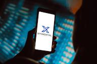 In this photo illustration, the Xponential Fitness, Inc. logo is displayed on a smartphone screen. (Photo by Rafael Henrique / SOPA Images/Sipa USA) *** Strictly for editorial news purposes only 