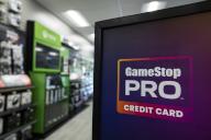 Signage for GameStops credit card program is seen at one of their retail locations on May 13, 2024 in Silver Spring, MD. Shares of the video game and collectables retailer, which saw unprecedented gains at the start of 2021 that triggered Congressional hearings and market reform, have once again begun to rise, seeing as high as a 118% gain in a single day of trading today. (Photo by Samuel Corum/Sipa USA