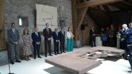 King Felipe VI and the president of the Chillida Belzunce Foundation, Luis Chillida , arrive at the opening of the exhibition 