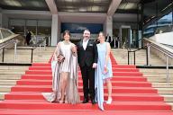 Prince Joachim Murat with his wife Princess Yasmine Murat and his daughter Princess Elisa Murat attend the screening of the film Napoleon by Abel Gance at Cannes Classics during the 77th Annual Cannes Film Festival in Cannes, France. Photo by David NIVIERE\/Abaca\/Sipa
