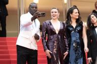 President of the Jury, Greta Gerwig and jury member Omar Sy attend Le Deuxie?me Acte (The Second Act) Screening and opening ceremony at the 77th annual Cannes Film Festival at Palais des Festivals, on May 14, 2024 in Cannes, France. Photo by David NIVIERE/Abaca/Sipa