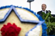 President Joe Biden speaks during the National Peace Officers Memorial Service at the U.S. Capitol in Washington, DC on Wednesday, May 15, 2024. Photo by Bonnie Cash/Pool/Sipa