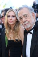 Romy Croquet and Francis Ford Coppola attending the Megalopolis Premiere as part of the 77th Cannes International Film Festival in Cannes, France on May 16, 2024. Photo by Aurore Marechal/Abaca/Sipa