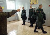 Spring conscription in the Rostov region. Conscripts at the assembly point of the military commissariat before being sent to the place of military service. 16.05.2024 Russia, Rostov region, Bataisk Photo credit: Vasilii