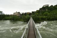 Adda river in flood and at maximum alert in these days of May due to the heavy rains that hit Lombardy. (Photo by Luca Ponti / ipa-agency.net/IPA/Sipa USA
