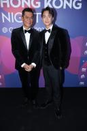 Louis Koo and Terrance Lau attends HONG KONG NIGHT at the 77th annual Cannes Film Festival at Plage des Palmes on May 16, 2024 in Cannes, France. Photo by Jerome Dominé/Abaca/Sipa
