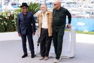 CANNES - MAY 17: Giancarlo Esposito, Francis Ford Coppola and Laurence Fishburne on the "MEGALOPOLIS" photocall during the 77th Edition of Cannes Film Festival on May 17, 2024 at Palais des Festivals in Cannes, France. (Photo by Lyvans Boolaky/ÙPtertainment/Sipa USA