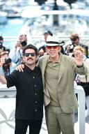 Lorcan Finnegan and Nicolas Cage attend "The Surfer" Photocall at the 77th annual Cannes Film Festival at Palais des Festivals on May 17, 2024 in Cannes, France. (Photo by Stefanos Kyriazis/LiveMedia/Sipa USA