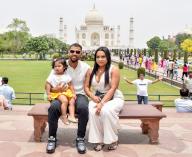 Agra, May 12, 2024 (ANI): Lucknow Super Giants Nicholas Pooran with his family visit Taj Mahal, in Agra on Sunday. (ANI Photo via Hindustan Times/Sipa USA