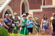 Jaipur, May 12, 2024 (ANI): Tourists visit the Jantar Mantar during a hot summer afternoon, in Jaipur on Sunday. (ANI Photo via Hindustan Times\/Sipa USA