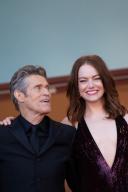 Willem Dafoe and Emma Stone attending the Kinds Of Kindness Premiere as part of the 77th Cannes International Film Festival in Cannes, France on May 17, 2024. Photo by Aurore Marechal/Abaca/Sipa