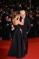 Alejandra Silva and Richard Gere attend the Oh Canada Red Carpet at the 77th annual Cannes Film Festival at Palais des Festivals on May 17, 2024 in Cannes, France (Photo by Sipa USA