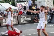 Belgian Dennis Donkor and Belgian Jonas Foerts react a third game in the group stage between Belgium and Poland in the group D at the Olympic qualification tournament for the 2024 Olympics, in Debrecen, Hungary, Saturday 18 May 2024. BELGA PHOTO NIKOLA KRSTIC (Photo by NIKOLA KRSTIC\/Belga\/Sipa USA