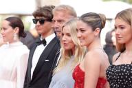 Hayes Costner, Jena Malone, Sienna Miller, Kevin Costner, Isabelle Fuhrman and Georgia MacPhail attending the "Horizon: An American Saga" Red Carpet at the 77th annual Cannes Film Festival at Palais des Festivals on May 19, 2024 in Cannes, France. Photo by David Boyer/Abaca/Sipa