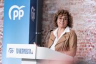 The PP candidate for the European elections, Dolors Montserrat, during the presentation of the main points of the electoral program for the European elections on May 20, 2024, in Madrid, Spain