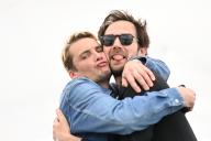 Pierre Lottin and Benjamin Lavernhe attending the En Fanfare Photocall as part of the 77th Cannes International Film Festival in Cannes, France on May 20, 2024. Photo by Aurore Marechal\/Abaca\/Sipa