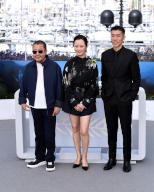 Cannes, 77th Cannes Film Festival 2024 Photocall film Caught By The Tides In the photo: Jia Zhangke, Zhao Tao, Zhou You (Photo by Alberto Terenghi / ipa-agency.ne/IPA/Sipa USA