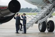 United States President Joe Biden boards Air Force One at Joint Base Andrews, MD, headed to Atlanta, GA to participate in campaign events, May 18, 2024. Credit: Chris Kleponis / Pool/Sipa