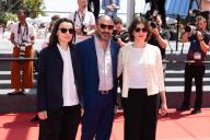 Crista Alfaiate, Miguel Gomes and Goncalo Waddington attend the "Grand Tour" Red Carpet at the 77th annual Cannes Film Festival at Palais des Festivals on May 22, 2024 in Cannes, France. Photo by David Boyer/Abaca/Sipa