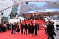 Vincent Maraval, Livia Van Der Staay, Kenichi Yoda, and Gor? Miyazaki and guests attends the Palme D