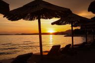 Sunset is seen in Podstrana near Split, Croatia, on May 27, 2024. Photo: Emica Elvedji/PIXSELL/Sipa